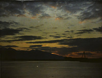 Turquie, Smyrne, Coucher de Soleil sur la rade de Smyrne